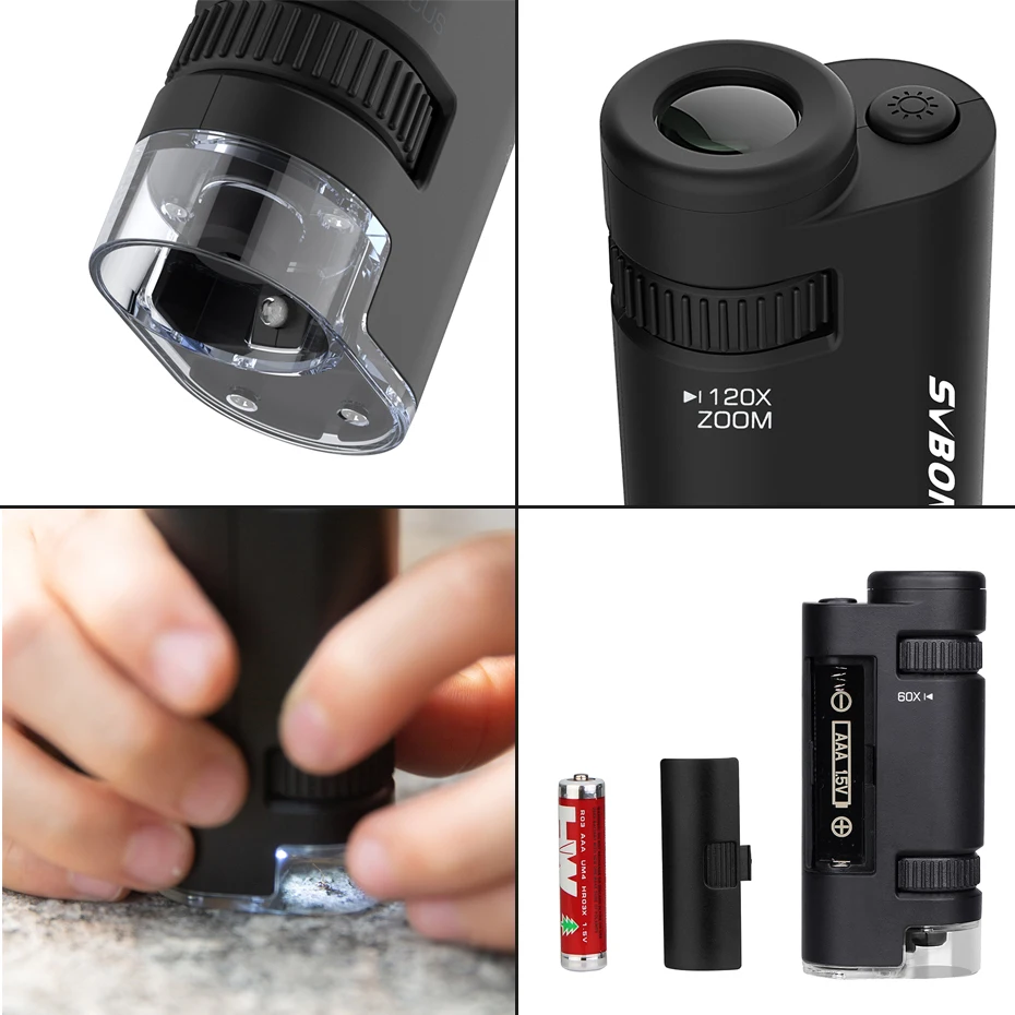 SVBONY SV603 60-120x Wireless Microscope Hand-held USB HD Biological Science Observation with LED Lighting New year present | Инструменты