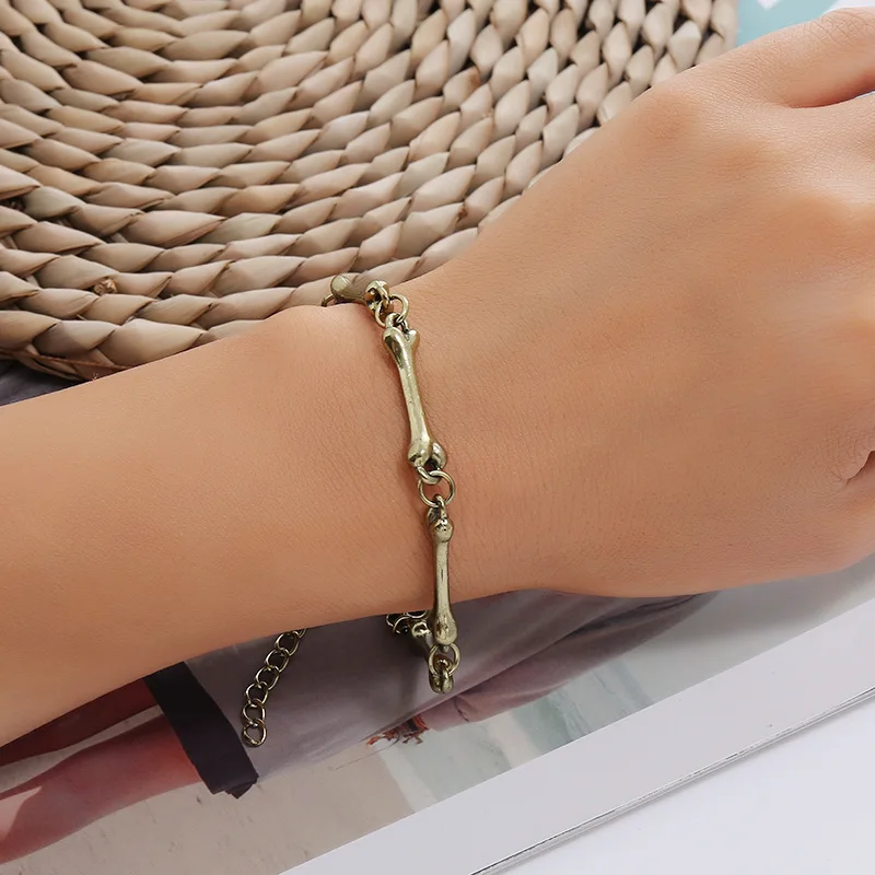 Женский готический панк браслет из сплава в стиле хип хоп модный дизайн золотого