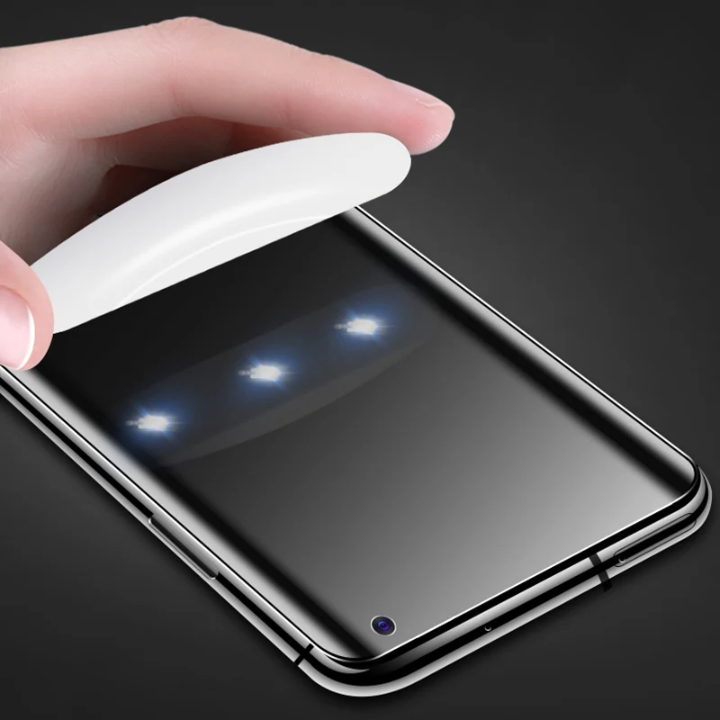 100D полная жидкая клейкая УФ Защита для экрана Samsung Galaxy Note 8 9 10 S8 S9 S10 Plus закаленное