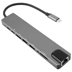 Usb-хаб концентратор с USB 3,0 4K SDTF кардридерPD зарядка аудиоRJ45 адаптер для MacBook Pro Type-C разветвитель