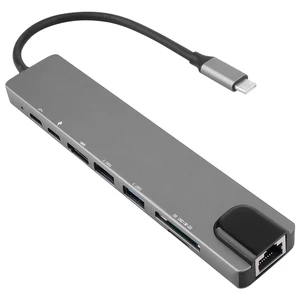 Usb-хаб концентратор с USB 3,0 4K SDTF кардридерPD зарядка аудиоRJ45 адаптер для MacBook Pro Type-C разветвитель