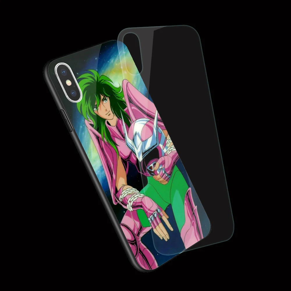EWAU мультфильм Святого Сейя закаленное стекло чехол для телефона iPhone 5 5S SE 6 6s 7 8 Plus X XR XS 11 pro Max