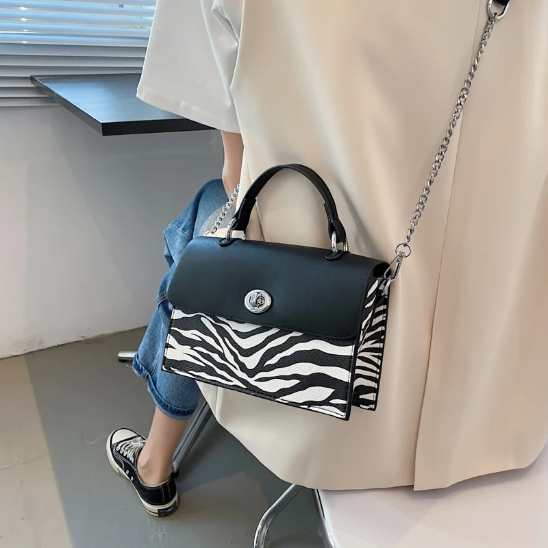 

Spring Casual Shoulder Bag for Women 2021 Designer Handbag Soft Pu Leather New Fashion Color Contrast Crossbody Bags Sac A Main