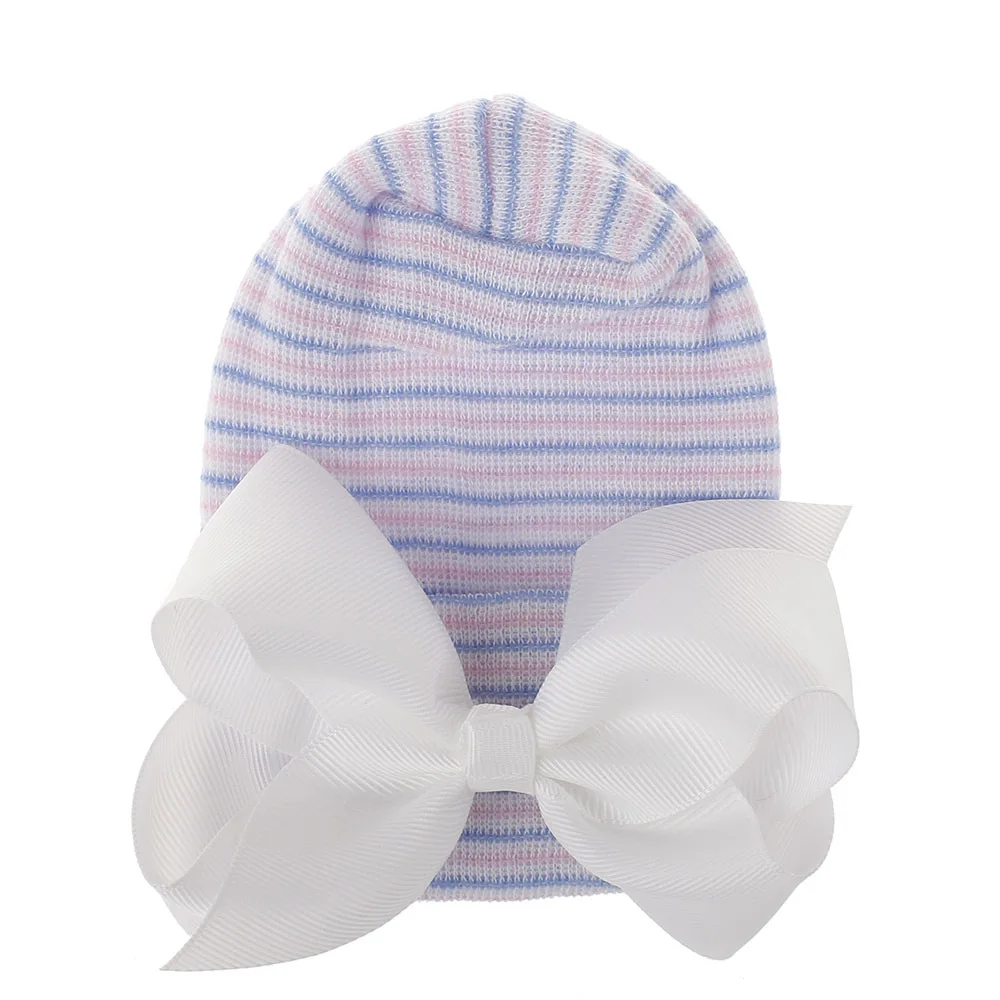 

Baby hat winter hat double thickened bow hat baby European and American new hospital hat
