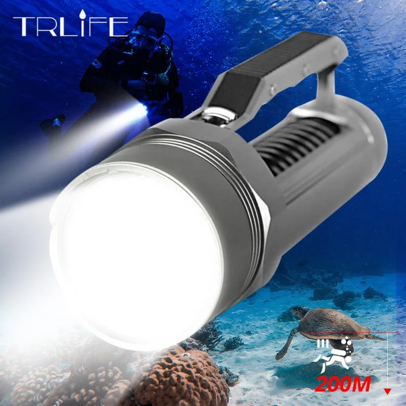 Diving Light 4*L2 Super Bright Led Diving Flashlight Waterproof Lamp Scuba Underwater 200M Work Torch using 2 x 26650 For Camp