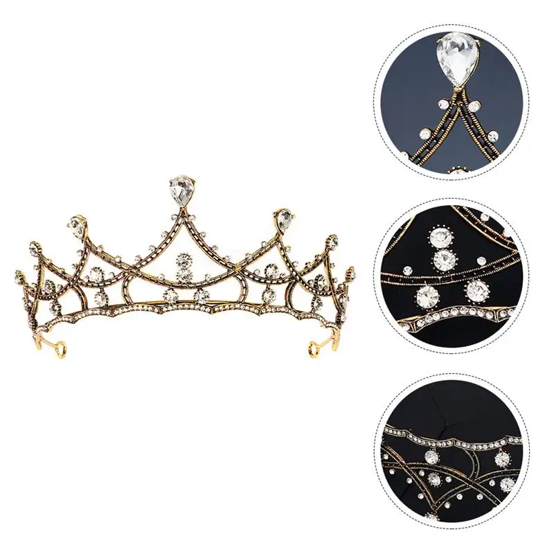 

1pc Chic Shiny Eye-catching Delicate Wedding Alloy Crown Wedding Headdress Bridal Headdress for Bride