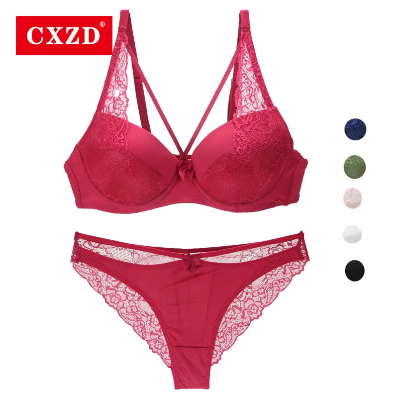 CXZD женский сексуальный комплект нижнего белья кружевной бюстгальтер пуш ап