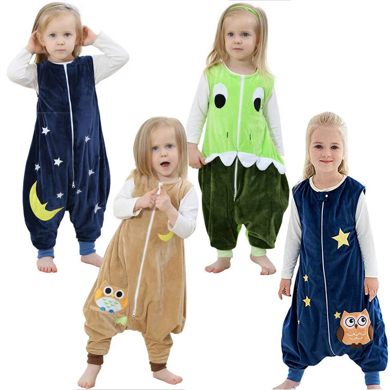 

Flannel Cartoon Warm Sleepwear Romper Autumn Winter Sleeping Bag Baby Clothes Girl Pajamas Toddler Boys Kids Jumpsuits New Year