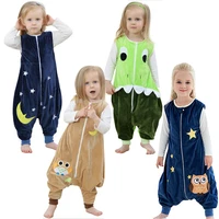 flannel cartoon warm sleepwear romper autumn winter sleeping bag baby clothes girl pajamas toddler boys kids jumpsuits new year