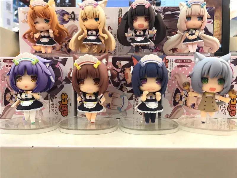 Аниме Nekopara Chocolat ваниль Azuki кокосовый клен Корица ПВХ Фигурки игрушки Kawaii Girl Figuras