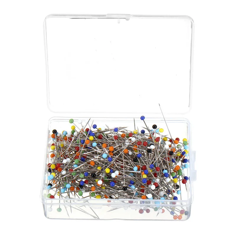 Портативные 500 шт./кор. стеклянные булавки с перламутровой головкой разноцветные
