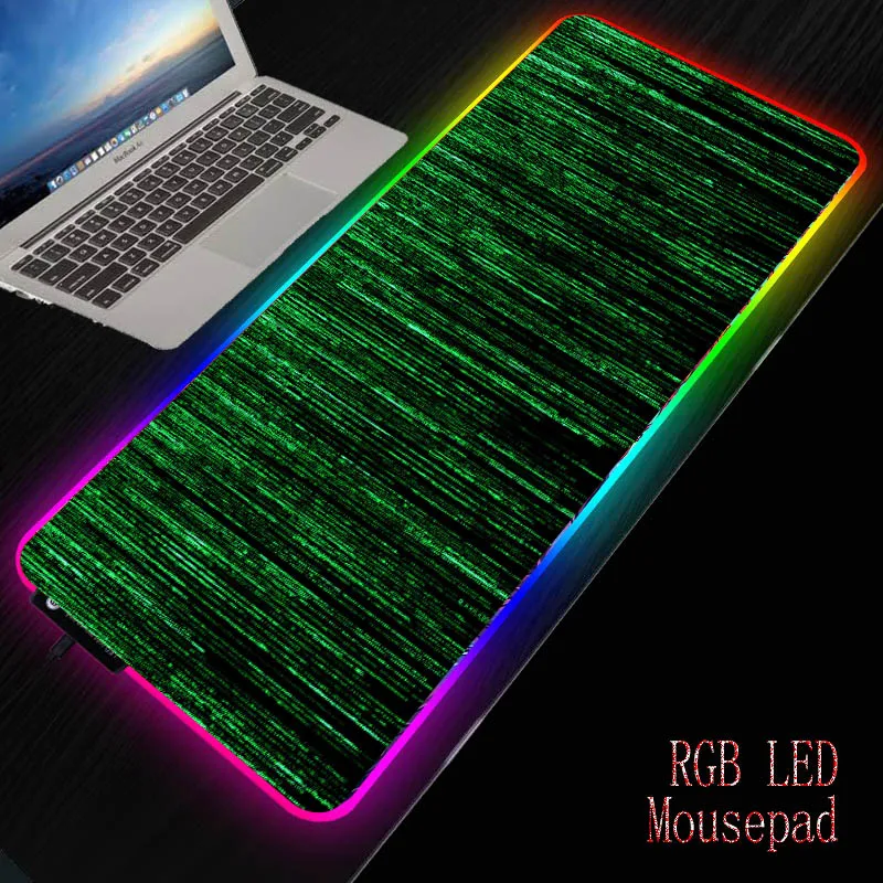 Большой игровой коврик для мыши Mairuige с абстрактными линиями RGB геймерский