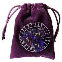 3pcs assorted polyhedral dice set with purple drawstring bag for divination party entertainment games