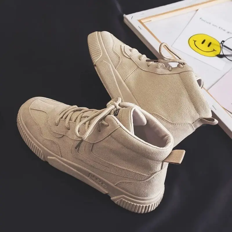 

High top Martin boots sports shoes Korean trend Gao Bang men's shoes Joker casual tooling canvas shoes tide shoes