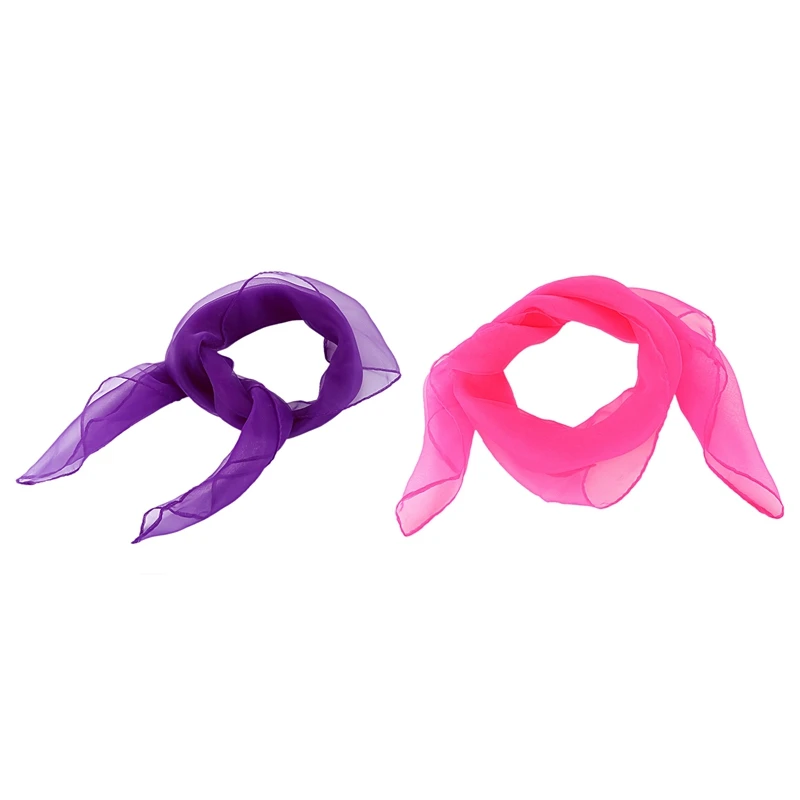 Фиолетовый платок 2 шт. красивый модный простой квадратный шифоновый шейный шарф