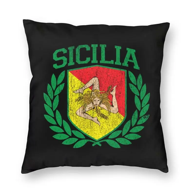 

Сицилия флаг и щит с Trinacria Сицилия флаг Подушка Чехол Декоративные подушечки для дома подушка для дивана двухсторонняя