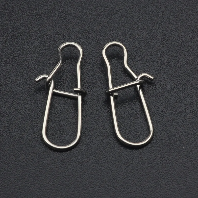 

Rompin 100pcs Stainless Steel Fishing Nice Snaps Fastlock Clips Size 000-5# Safety Lures hooks Connector Accessories Tackle Pesc