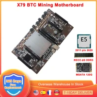 btc x79 mining motherboard set cpu lga 2011 5 pci e 8x support 3060 gpu graphics card e5 2620 cpu recc 4g ddr3 memory 120g ssd