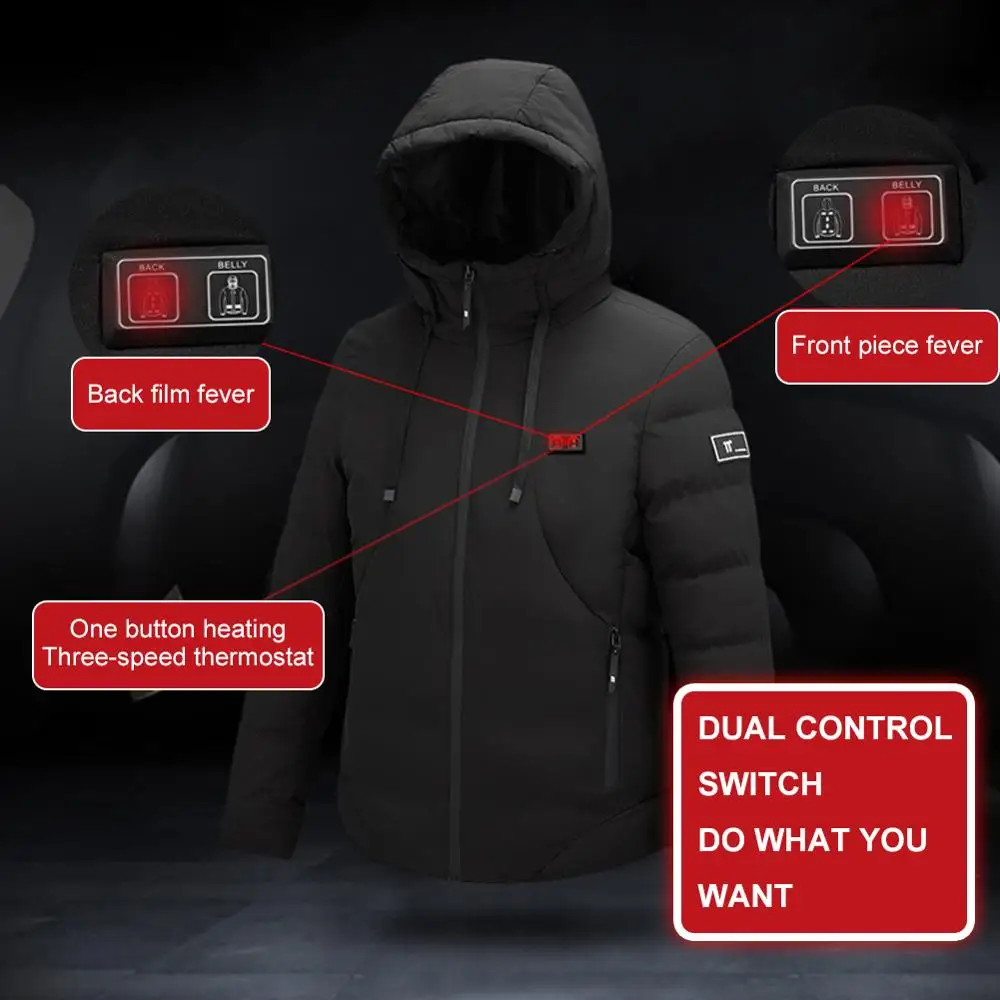 

9 Zone Electric Heating Clothing Dual Control Thick Clothes Three-Speed USB Heating Jacket Heating Keep warming Cotton Clothing