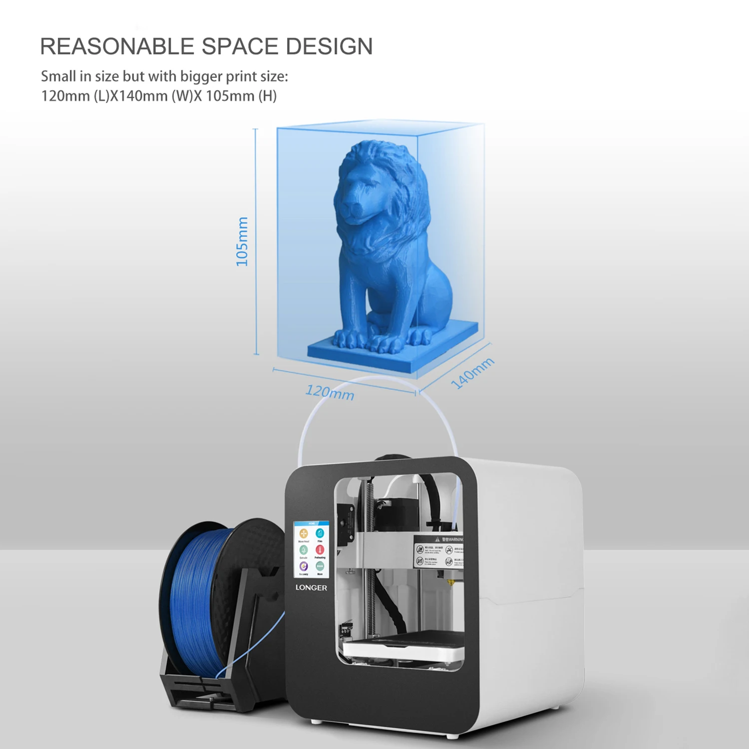 Мини настольный 3D принтер LONGER Cube 2 полностью собранный с 3 5 дюймовым сенсорным ЖК