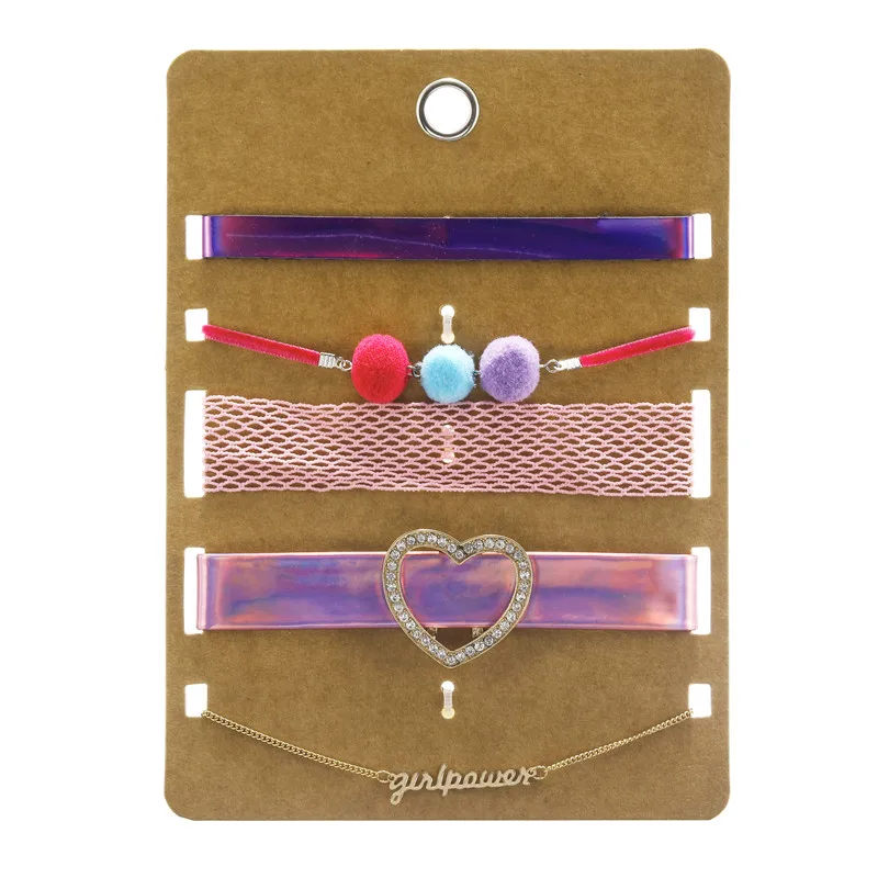 Ожерелье женское из искусственной кожи с подвеской в виде сердца|Колье| |