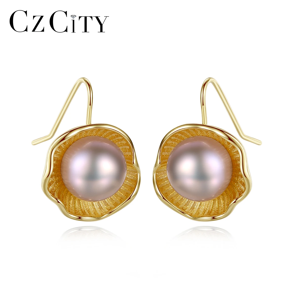 

CZCITY 925 Sterling Silver 4A Freshwater Natural Pearl Drop Earrings Women Elegant Dangle Earrings Wedding Fine Jewelry FE0237
