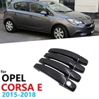 Черный Глянец углеродное волокно дверные ручки Накладка для Opel Corsa E 2015 2016 2017 2018 Vauxhall Opel OPC автомобиль VXR аксессуары наклейки