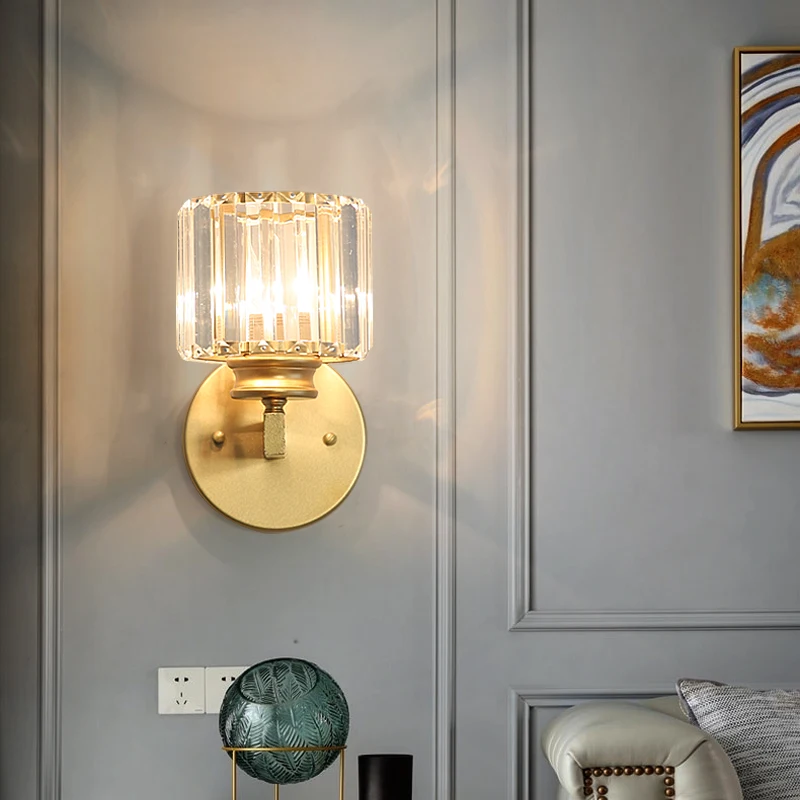 FKL современный настенный светильник s Хрустальный Золотой прикроватный вилла