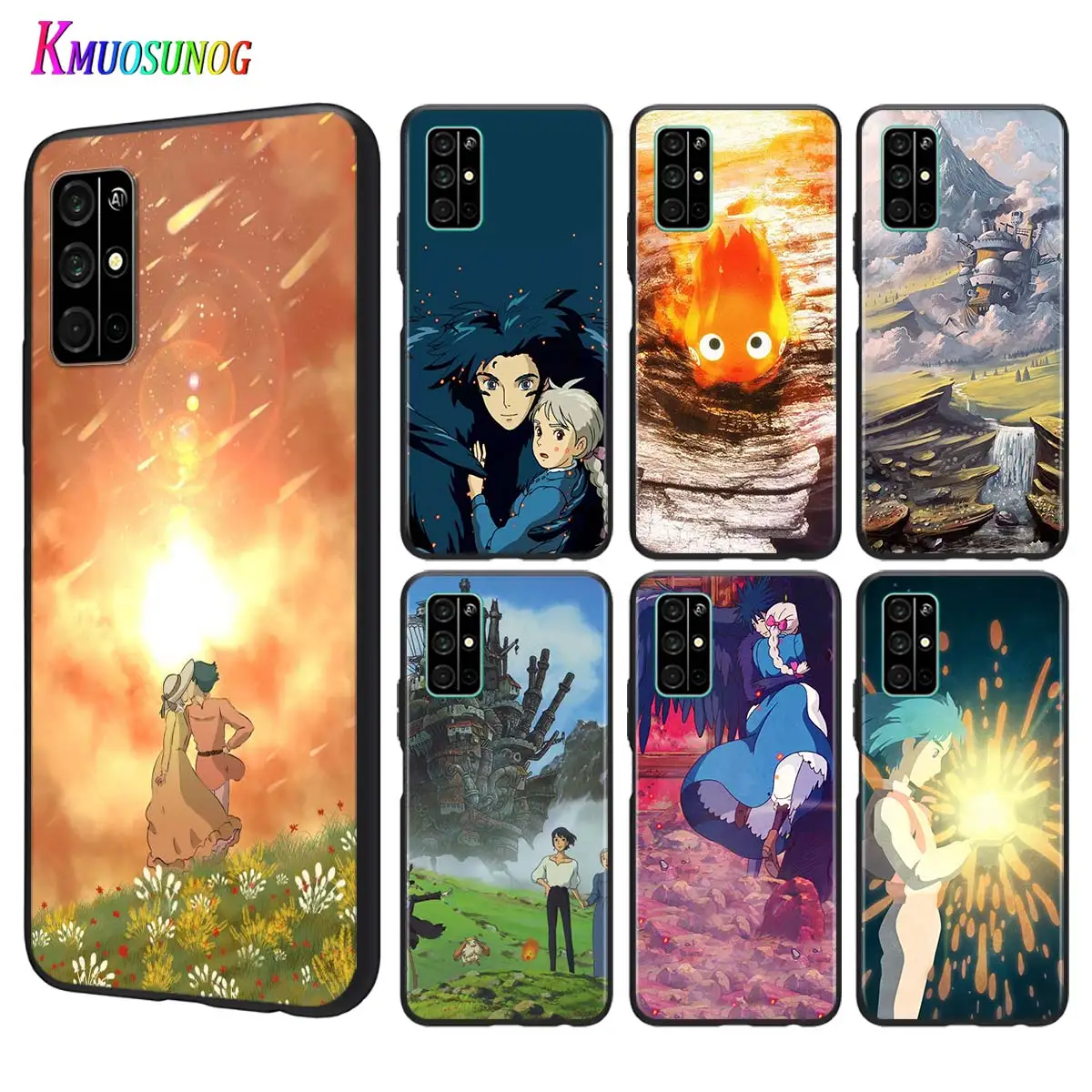 

Silicone Black Cover Howl's Moving Castle for Huawei Honor 9A 9C 9S 9X Lite 10 10i 20 V20 20S 30 Pro Lite Phone Case