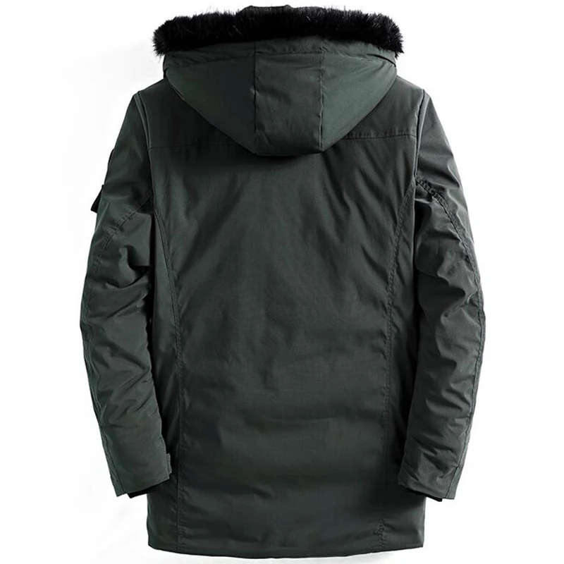 Зимняя куртка с меховым воротником плотные теплые длинные пальто мужская