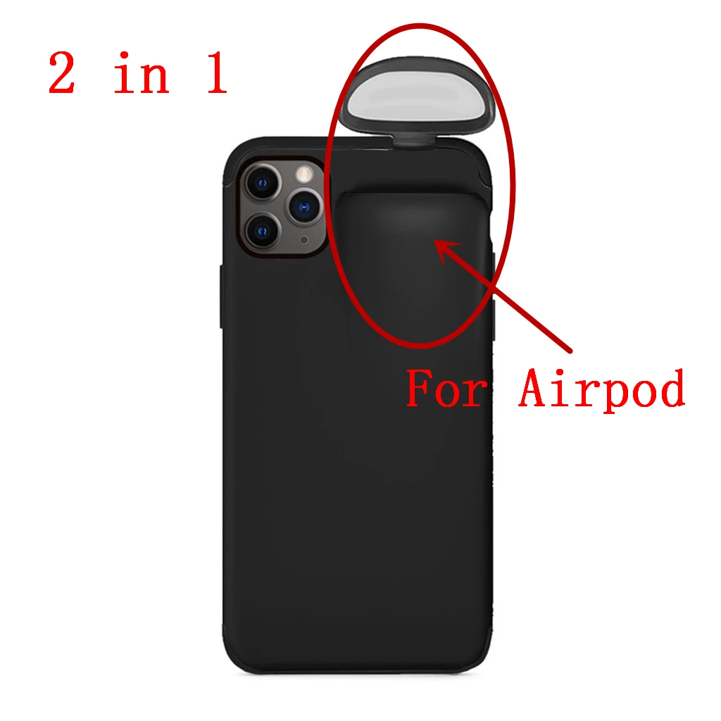 2 в 1 чехол для AirPods для iPhone 11 чехол для iPhone 7 Plus/8 Plus/X/XS Max/11 Pro Max чехол защитный чехол 19 октября