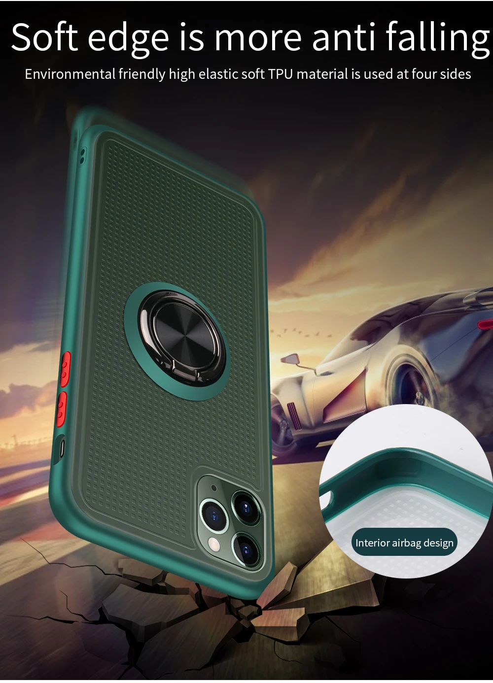 Противоударный чехол OTAO с магнитным кольцом для iphone XS MAX XR X 8 7 6 6S Plus, жесткая задняя крышка для iphone 11 Pro MAX, чехол s Coque