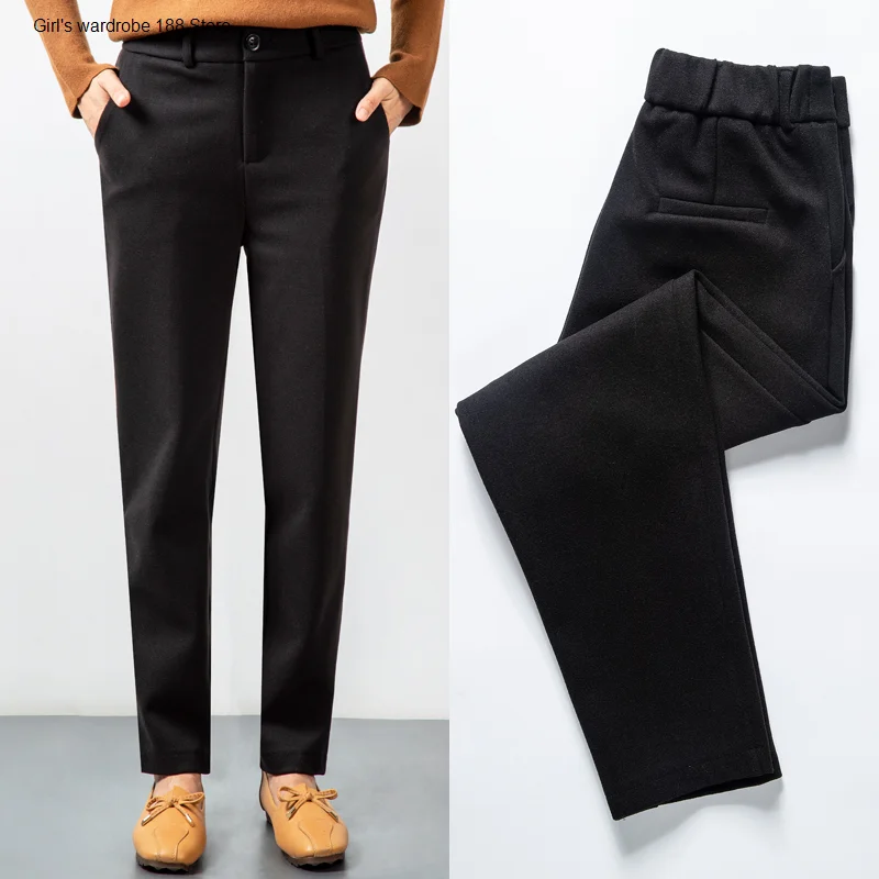 

Women's autumn clothes 2020 new casual pants women's woolen pants autumn slim black leggings women's fashionable
