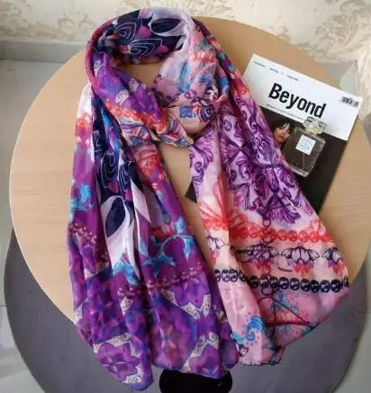 Кофе desigual женский длинный красный шарф с геометрическим рисунком, осень-весна, Испанский Дизайн, подарки на день рождения - Цвет: Кофе