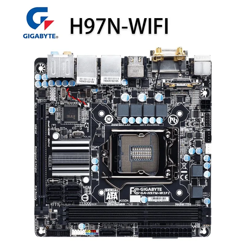 Kaufen LGA 1150 Gigabyte H97N-WIFI Motherboard DDR3 16GB PCI-E 3,0 I7 I5 I3 Desktop H97 Placa-Mãe 1150 HDMI-kompatibel Mini-ITX Verwendet