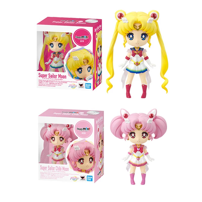 

9Cm Bandai Mini Sailor Moon Tsukino Usagi Chibiusa Tenoh Haruka Meiou Setsuna Chibi Toys Pvc Action Figure Collectible Model Toy