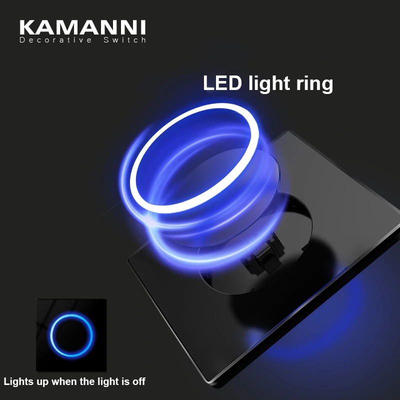 Переключатель света KAMANNI настенный со стеклянной панелью Световой индикатор 1 2 3 4