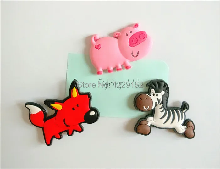 

Free shipping (10pcs/lot) Cute Cartoon Animal fridge magnets whiteboard sticker Silicon Gel Refrigerator Magnets Kids gift