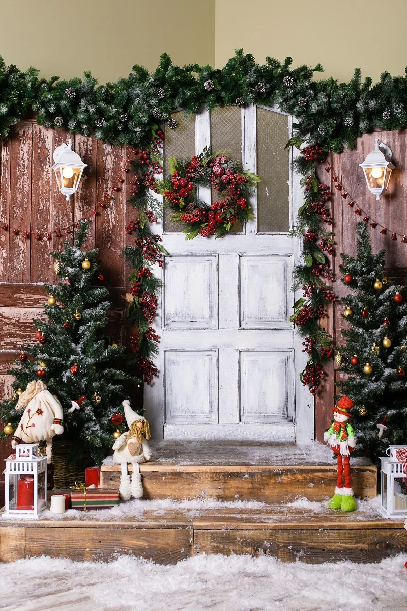 

Реквизит для фотостудии Nitree, Рождественское украшение, фотография, дверь, лестница, Виниловый фон для портрета