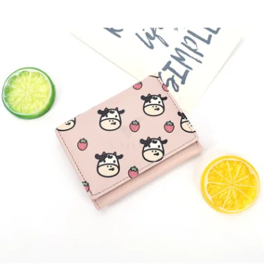 

2021 New Fashion Cow Pu Leather Cartoon Anime Multi-card Slot Short Women Coin Purses Women Wallet For Outdoor Female Girl Gift