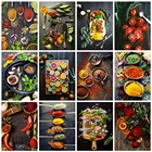 Алмазная картина 5D сделай сам, вышивка крестиком на кухне, полностью квадратная, с приправами, украшение для дома