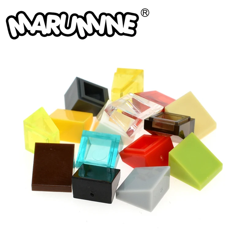Marumine 200 шт. 1x1 наклонные кирпичи Классический конструктор MOC детали 50746 город