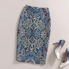 Женская элегантная узкая юбка-карандаш в барочном стиле с геометрическим принтом и высокой талией, офисная одежда для работы, Дамская одежда
