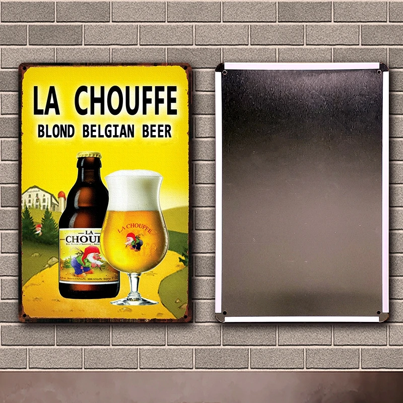 [Kelly66] бельгийское пиво La Mc Cherry Nice CHouffe Bok жестяное искусство металлический знак