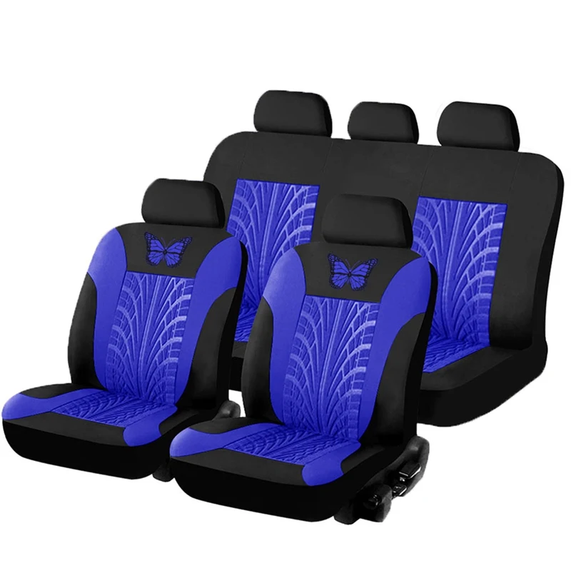 Fashion Butterfly Tire Track Pattern Universal Car Seat Covers Fits Most Brand Vehicle Non-Slip Cover Protector | Автомобили и