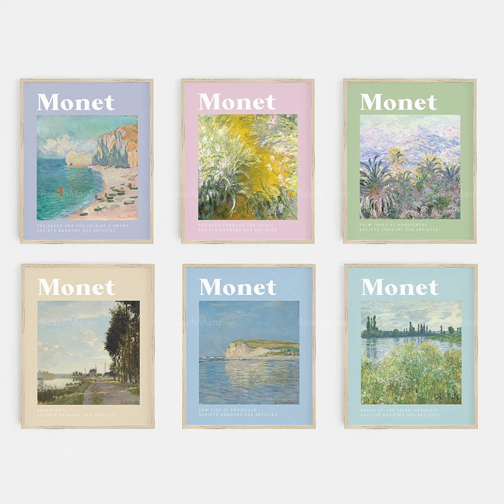 

Monet Poster | Danish Pastel Decoration Monet Print | Pastel bedroom decoration, colorful art wall poster