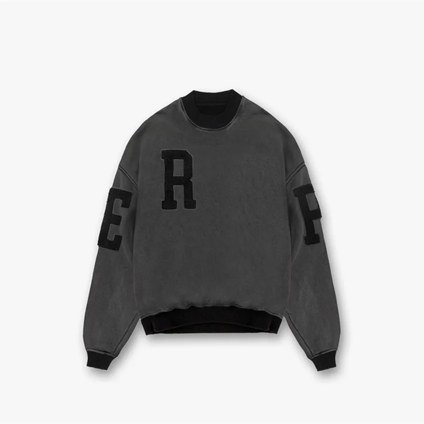 

Свитшот с круглым вырезом для мужчин и женщин, винтажная Лоскутная Толстовка с надписью, с вышивкой полотенцем, в стиле пэчворк, 1:1