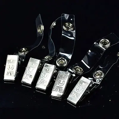 

10pcs ID Badge Lanyard Key Card Holder Metal Badge Name Tag Lanyard Clip New