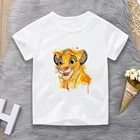Футболка унисекс Disney, топы, Dropship, футболка с принтом короля льва и Симбы, модная футболка Harajuku, летняя повседневная уличная одежда, новые дети