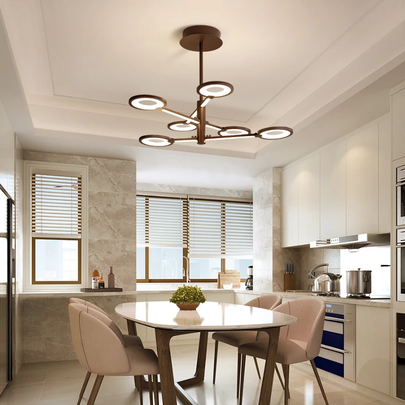 Подвесная лампа с кофейным покрытием новый современный светильник для столовой